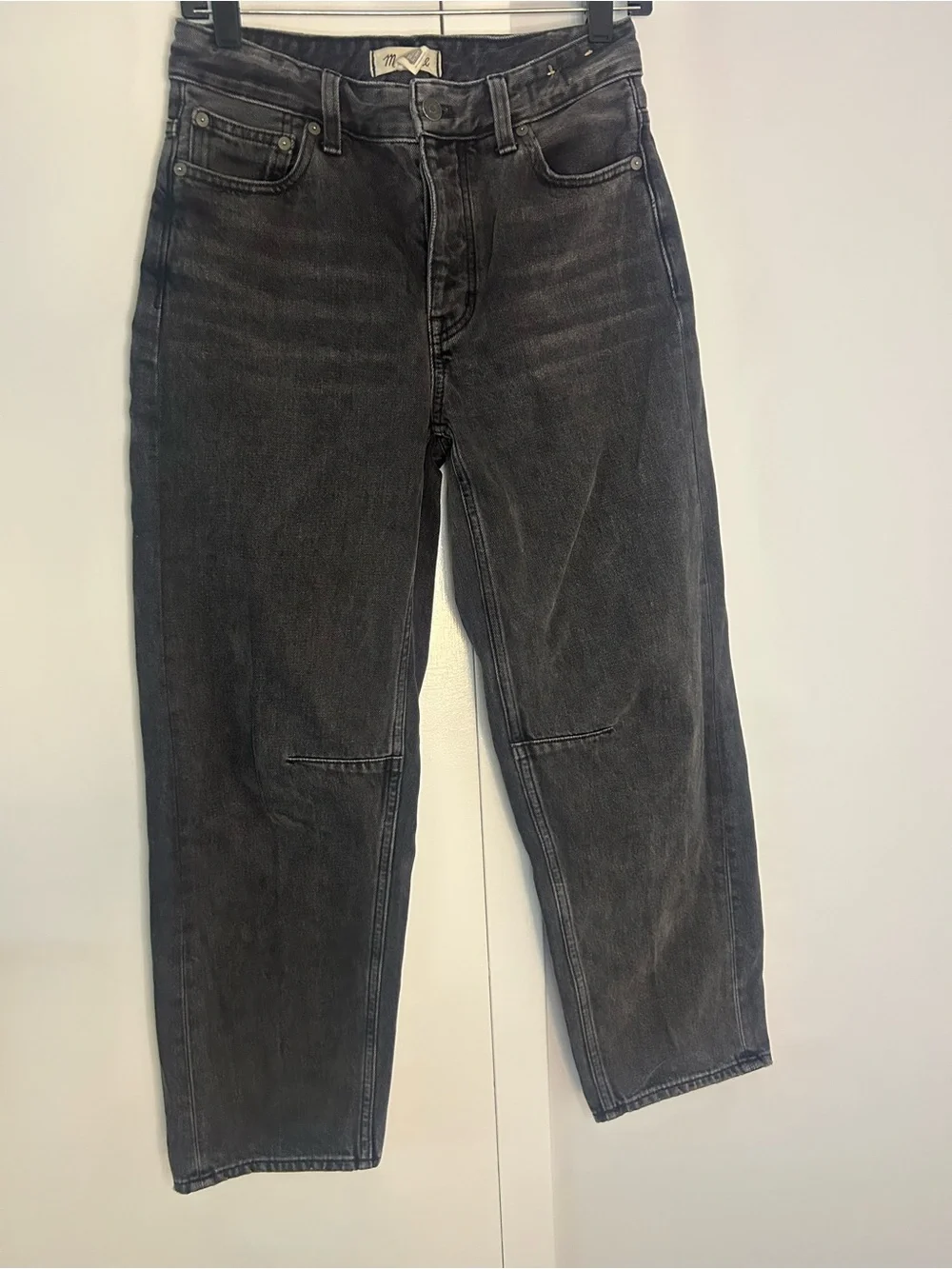 MadewellWomen’s  Black Washed The Dártelo Barrel Leg Jean Size 23 cotton 100%